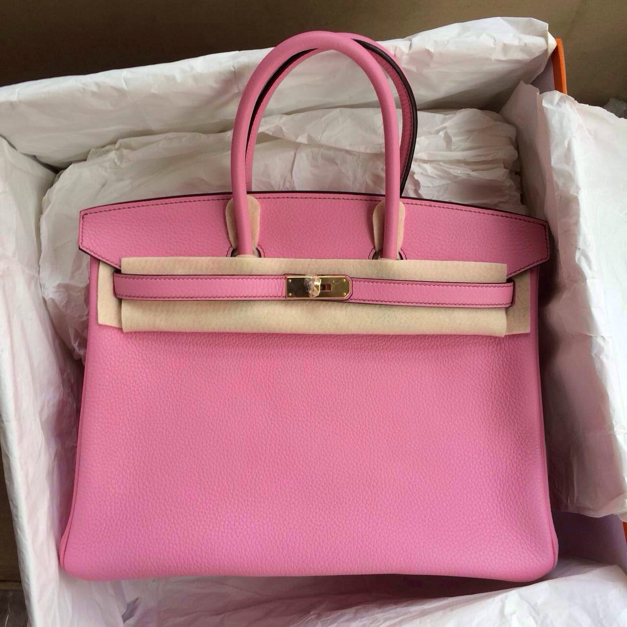 Birkin bag Pink 35cm gold hardware — Hermes Crocodile Birkin Bag
