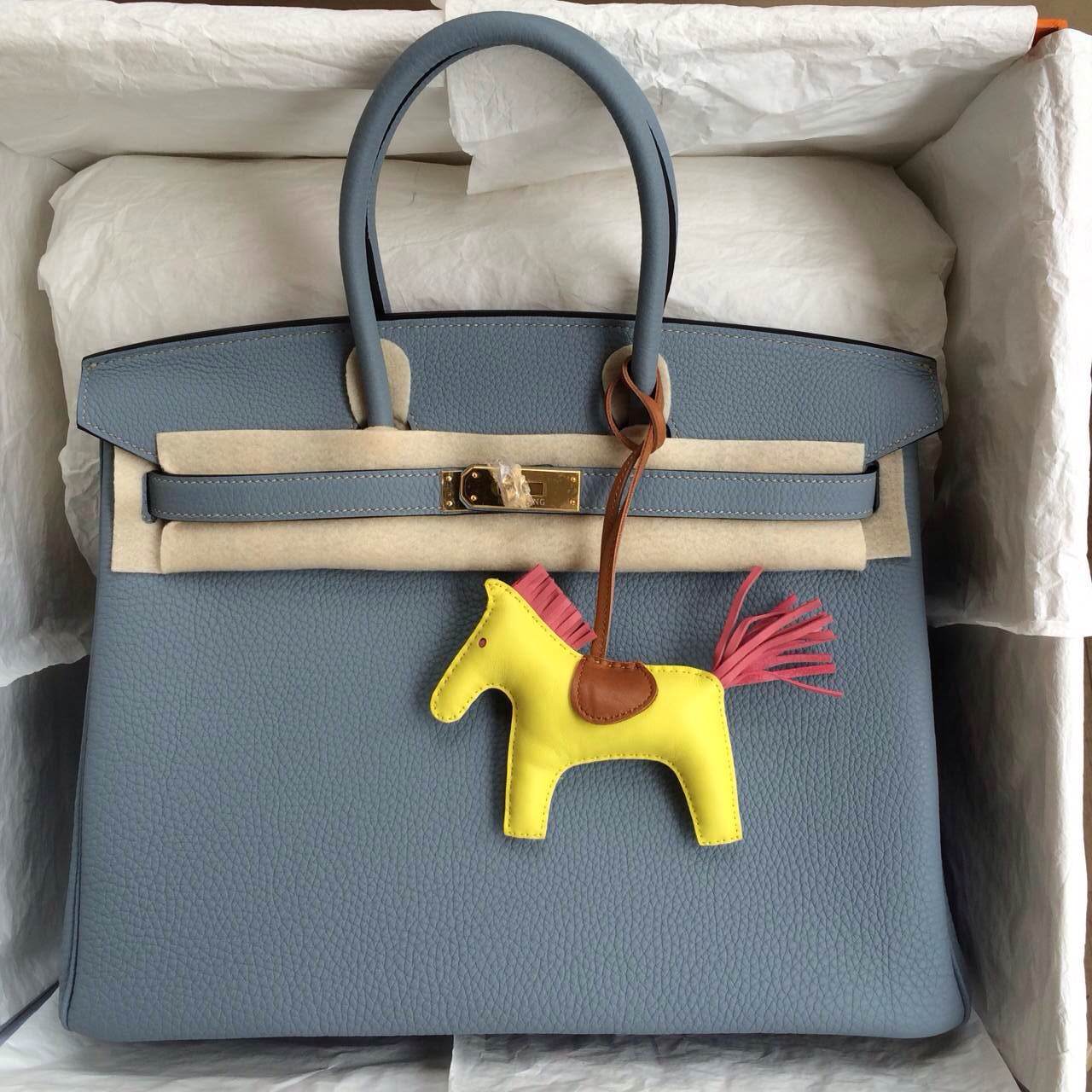 cheap hermes bags online - J7 Blue lin Togo Leather Hand Stitching Birkin Bag 35cm Gold ...