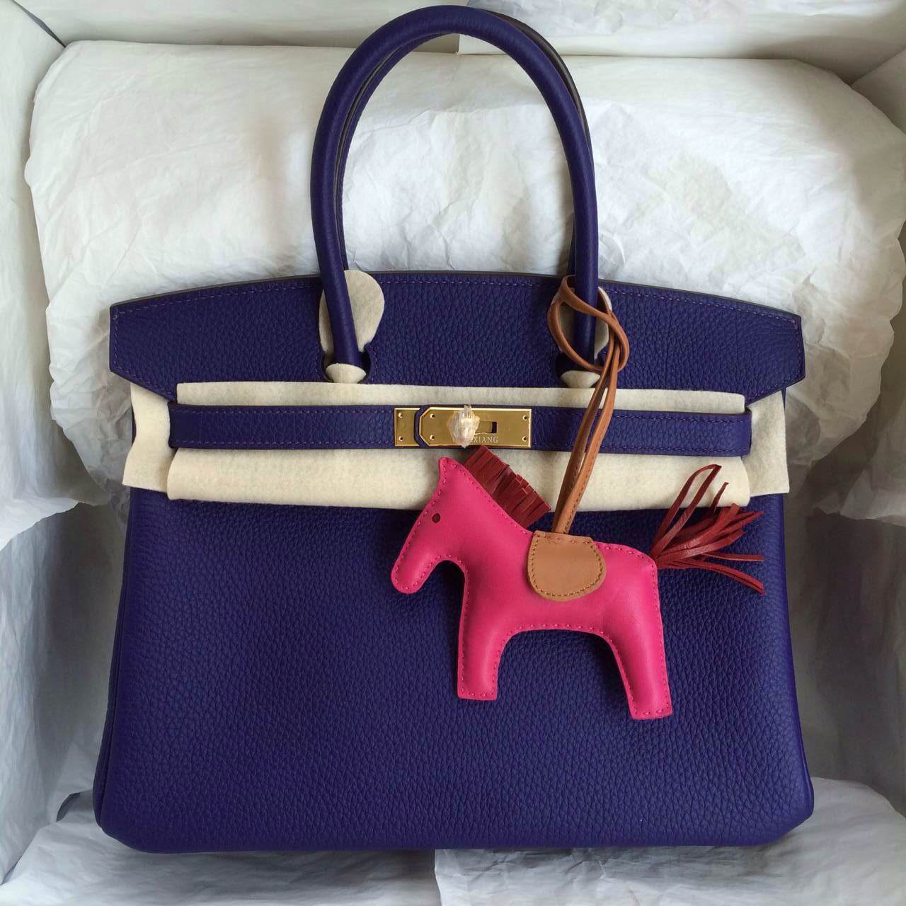 9K Iris Purple Hermes Birkin Handbags 30cm France Togo Leather \u2014 HEMA  