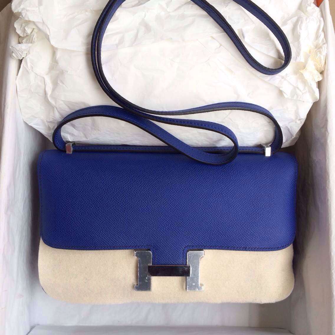 Fashion Hermes Constance Bag 7T Blue Electric Epsom Leather Gold/Silver Hardware — Hermes ...