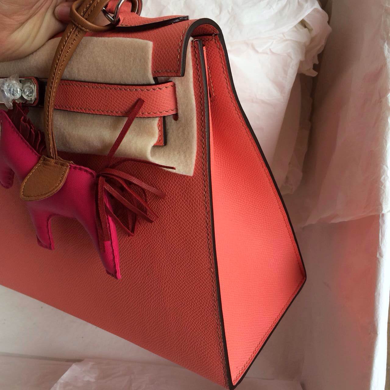 Hermes Kelly Bag Sellier 28cm i5 Flamingo Color France Epsom ...  