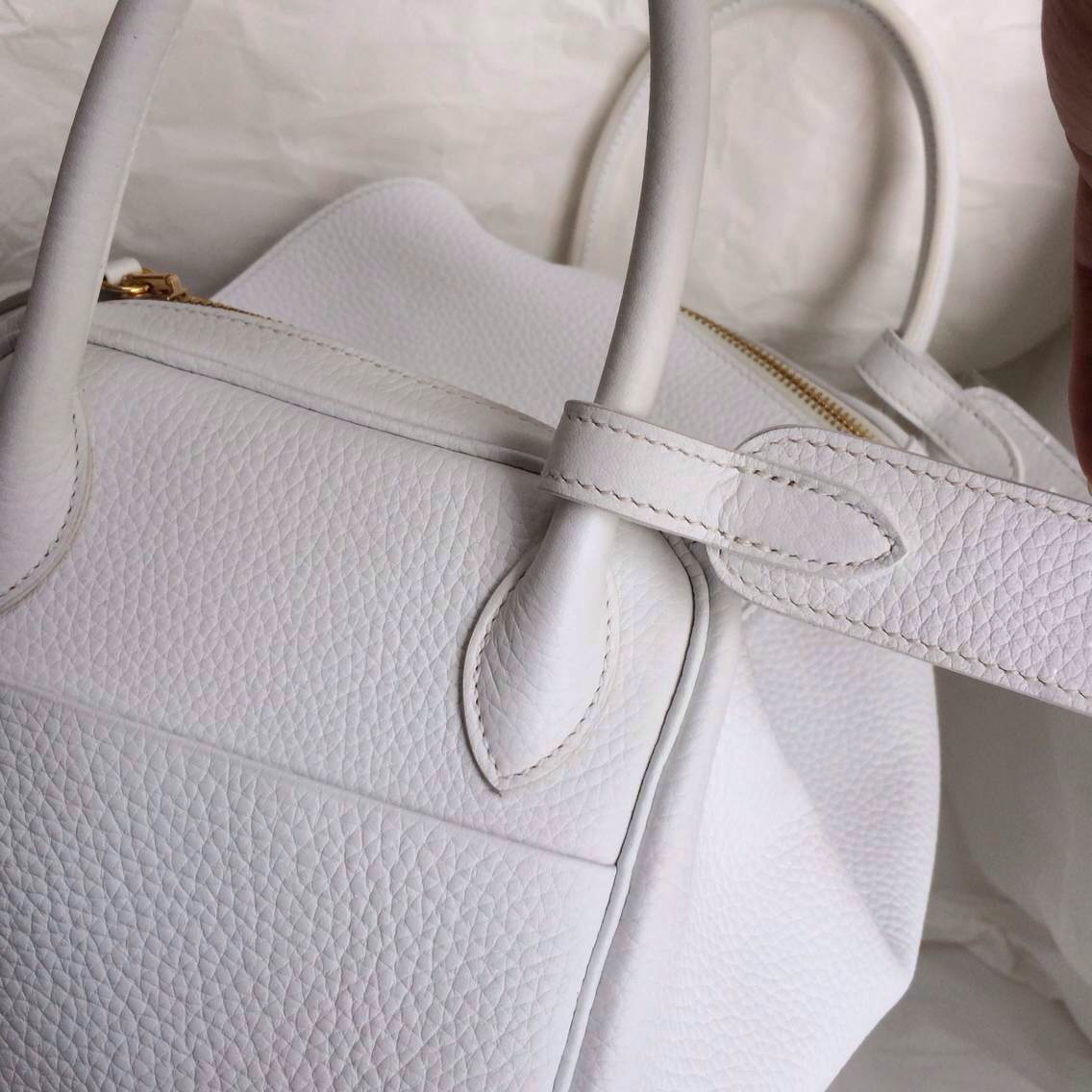 hermes white handbag lindy