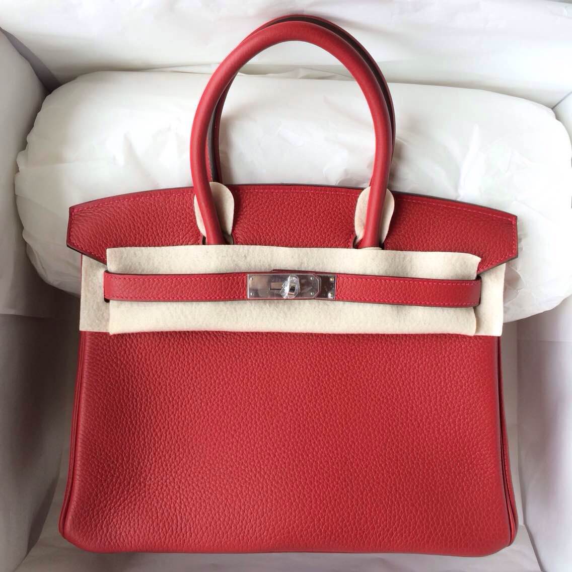 hermes red birkin 30 with gold  
