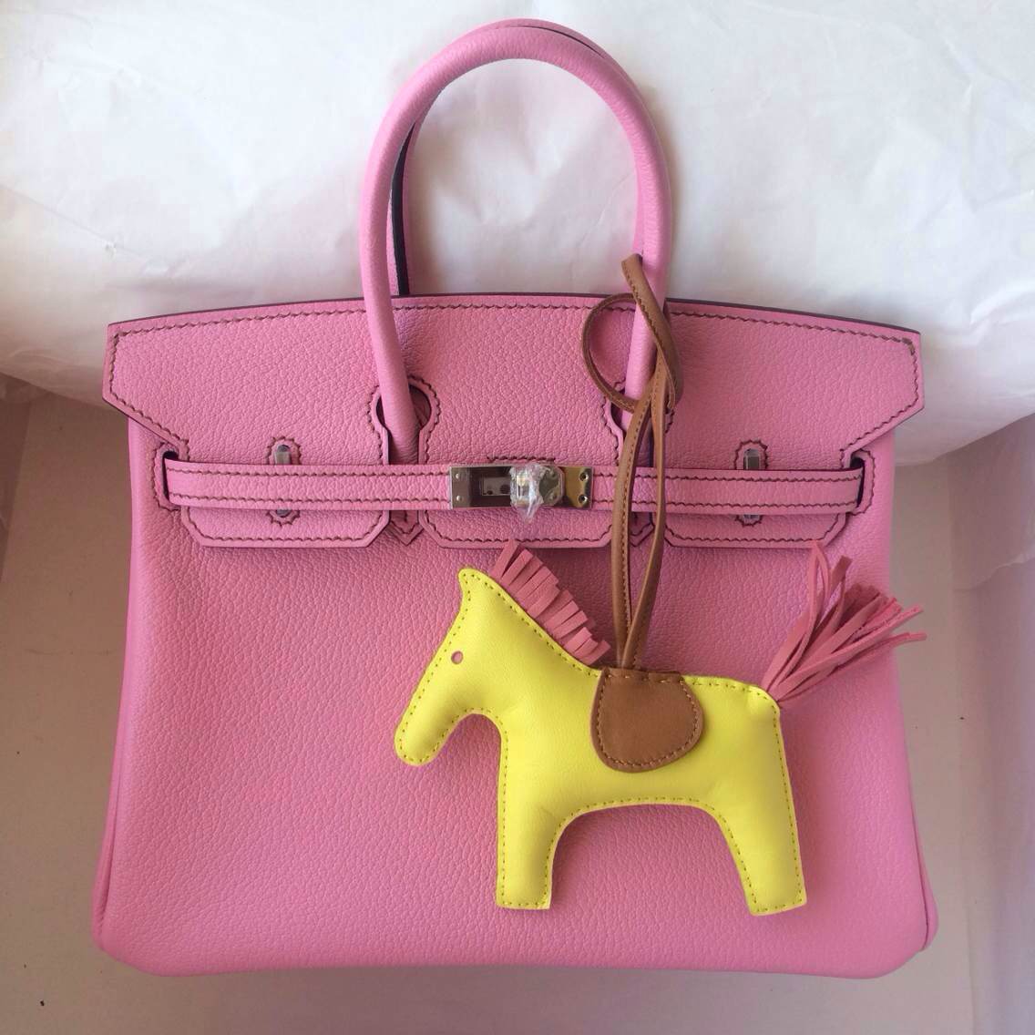 Hand Stitching Hermes Birkin Bag 25cm 5P Pink France Chevre ...  