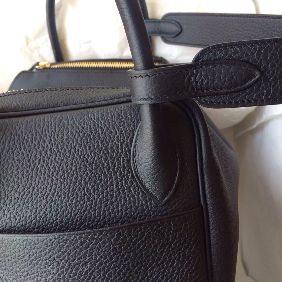 On Sale 89 Black France Togo Leather Hermes Lindy Bag30cm Hand Stitching — Hermes Crocodile ...