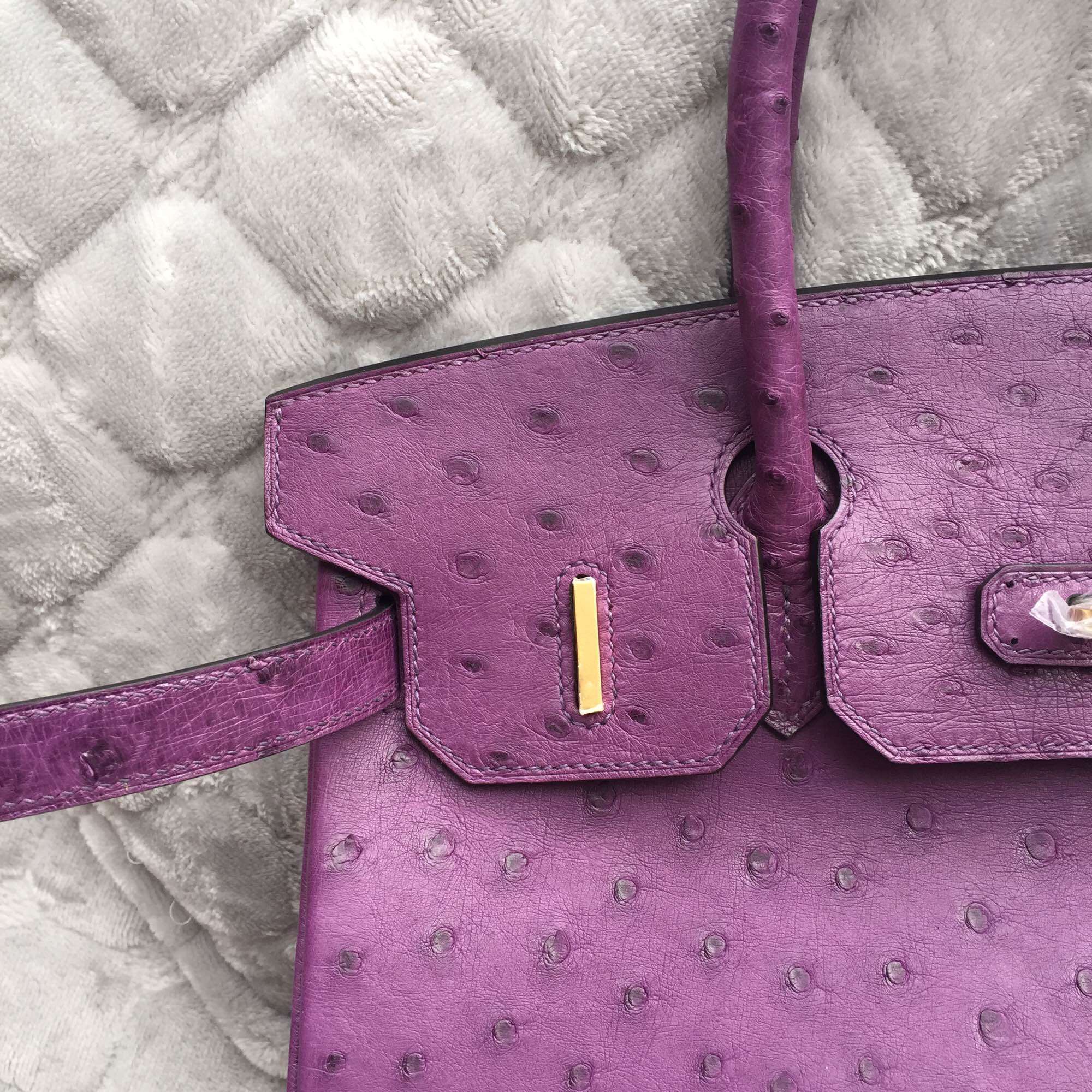 hermes purple leather handbag birkin  