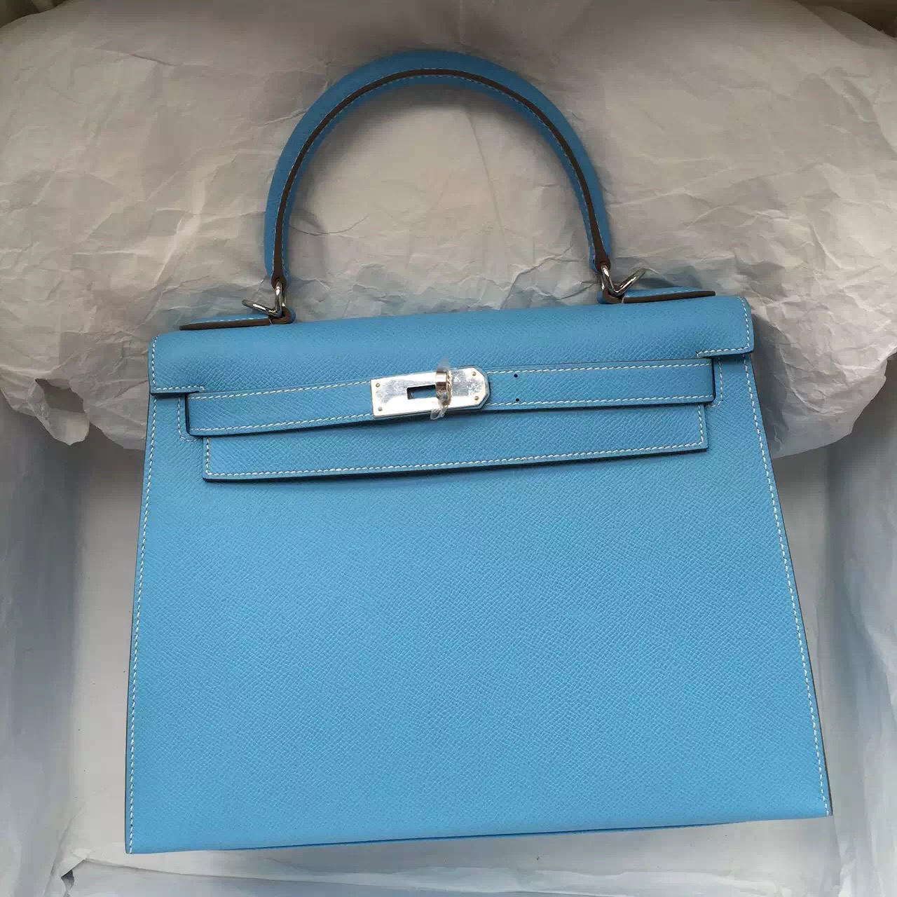 Hermes 7N Blue Paradise Epsom Calfskin Leather Sellier Kelly Bag ...  