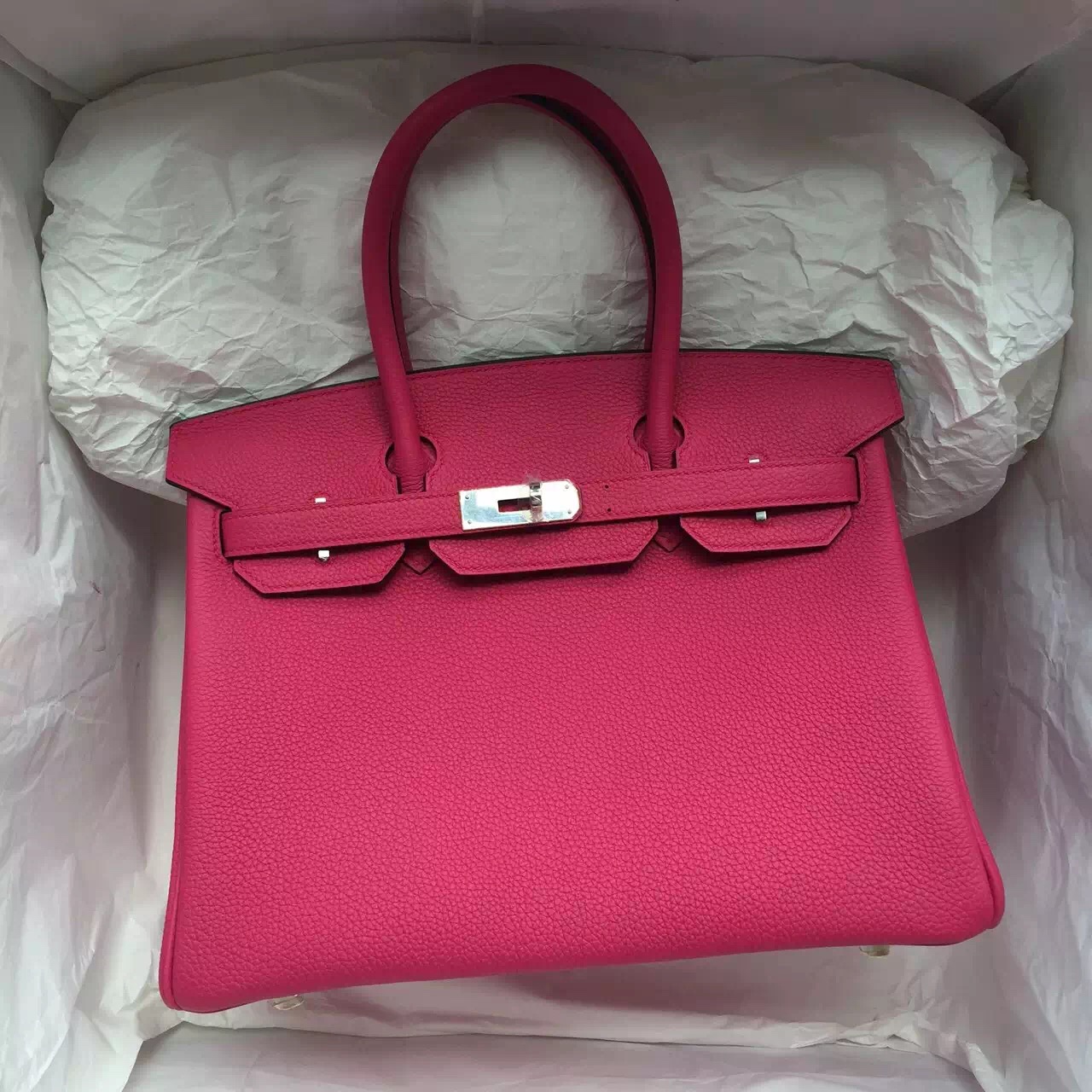 Wholesale Hermes 5R Hot Pink Togo Leather Birkin Bag 30CM Women&#39;s Tote Bag — Hermes Crocodile ...