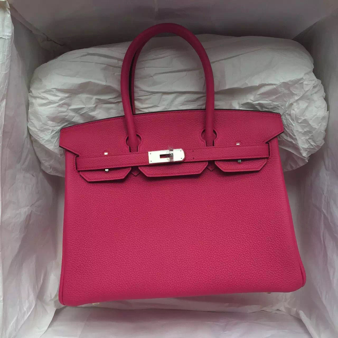 Wholesale Hermes 5R Hot Pink Togo Leather Birkin Bag 30CM Women&#39;s Tote Bag — Hermes Crocodile ...