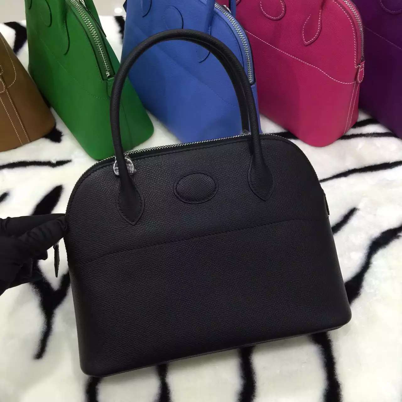 Hermes CK89 Black Epsom Leather Bolide Bag Fashion Women\u0026#39;s Handbag ...  