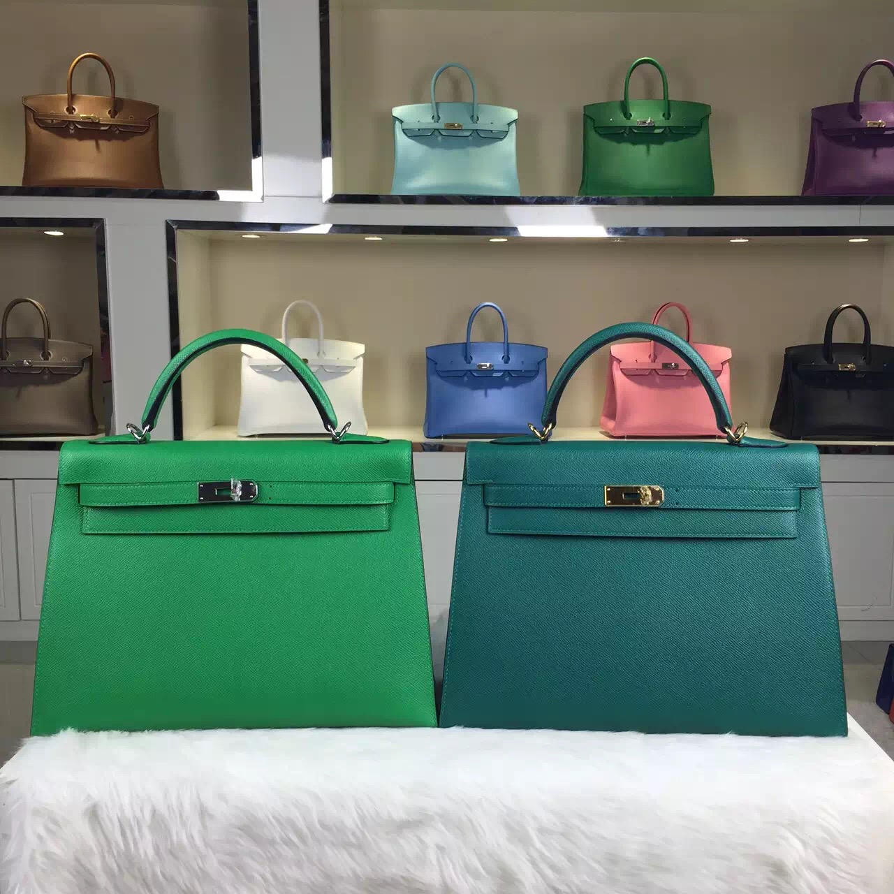 hermes multicolour leather handbag kelly  