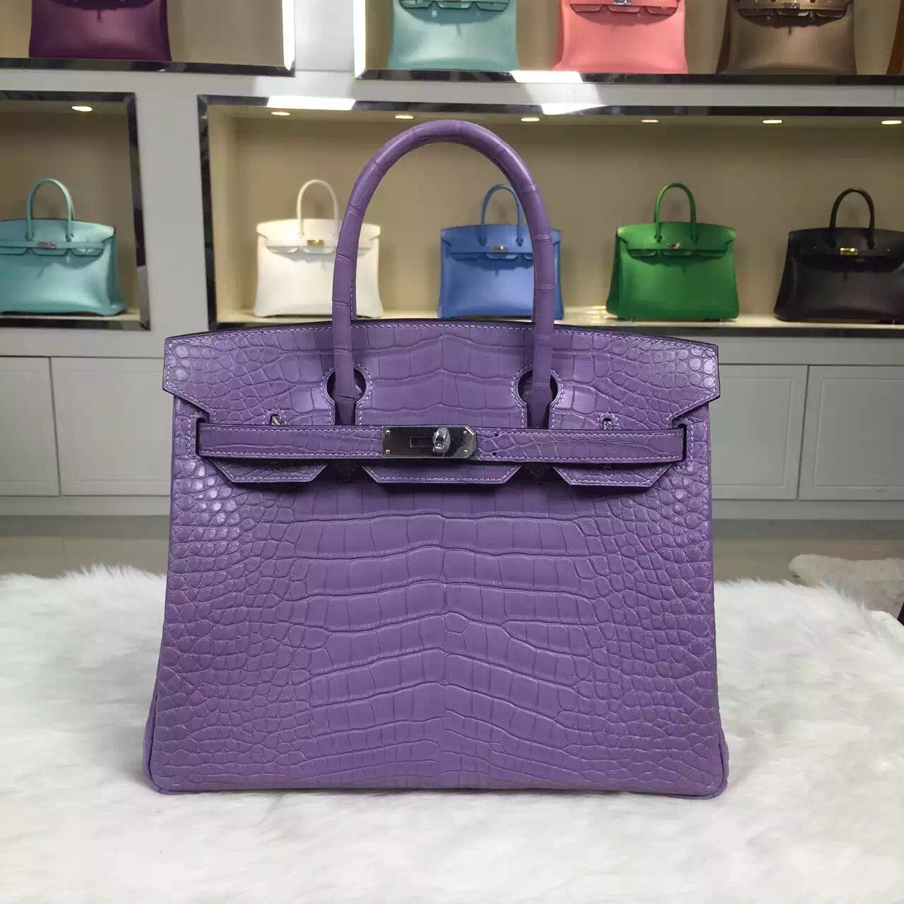 Custom-made Hermes Lavender Purple Crocodile Leather Birkin Bag ...  