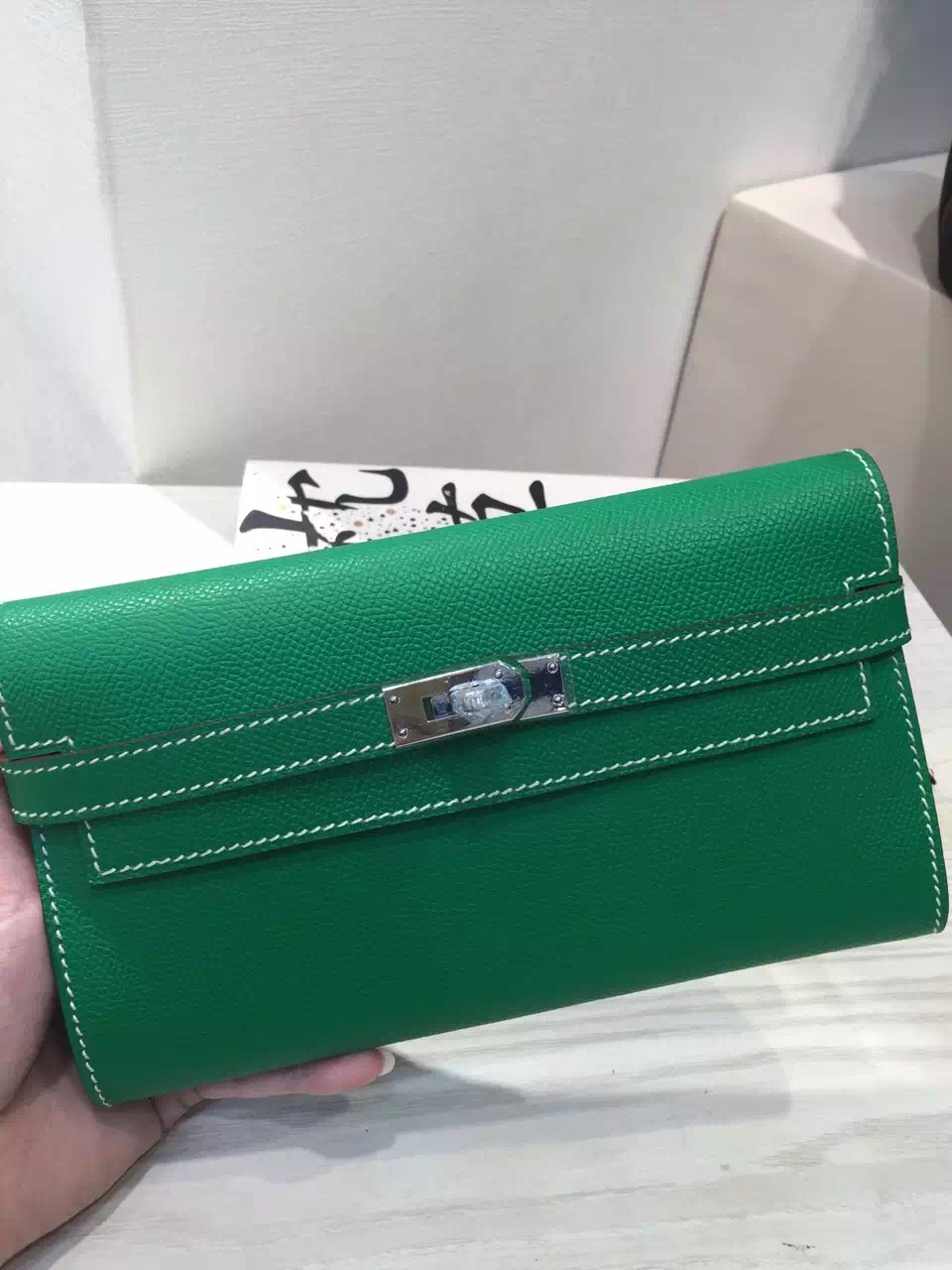 hermes leather clutch purse  