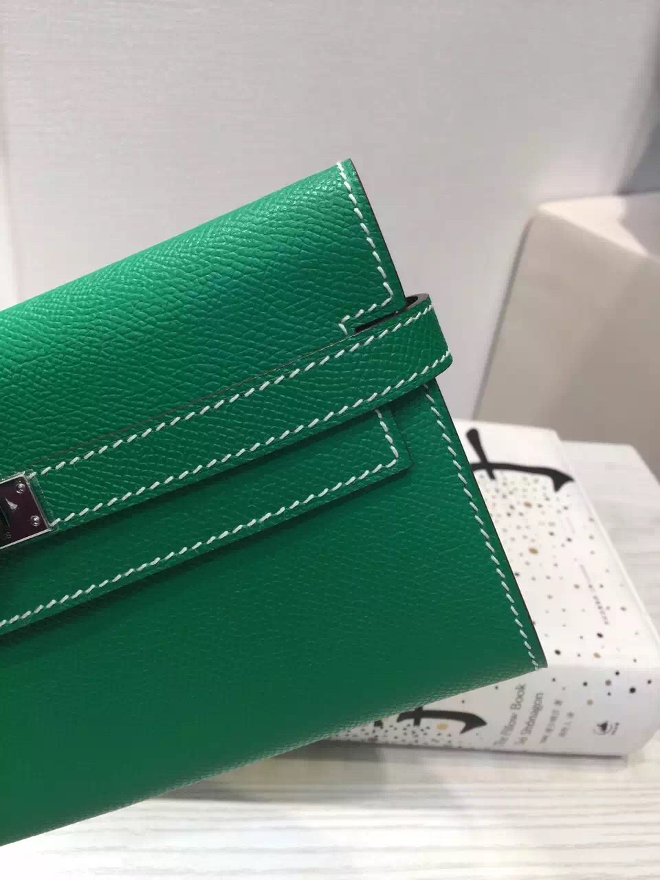 Discount Hermes Epsom Leather Bamboo Green Kelly Wallet Clutch ...  