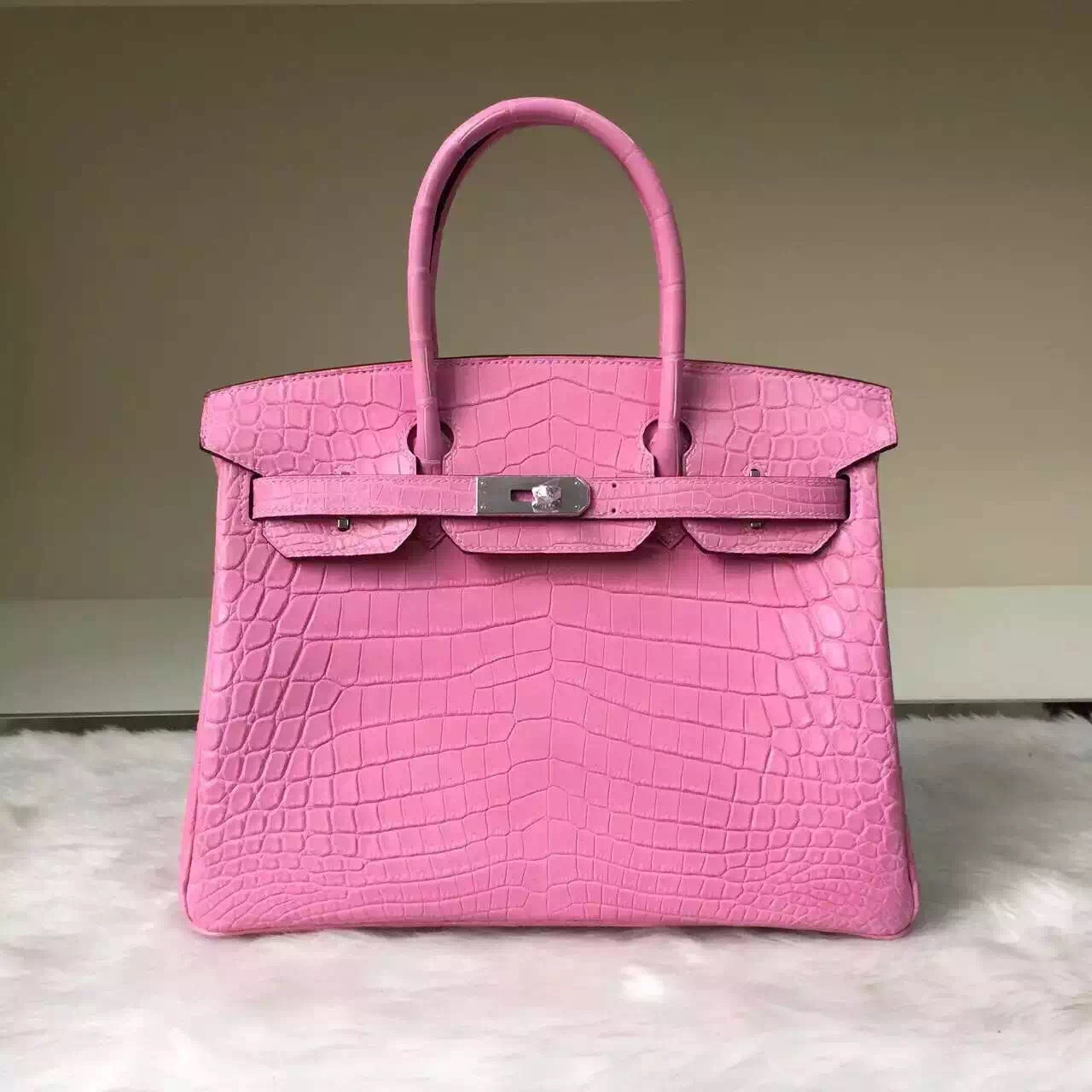 Online Store Hermes Matt Crocodile Leather Birkin30 Bag in Sakura Pink — Hermes Crocodile Birkin Bag