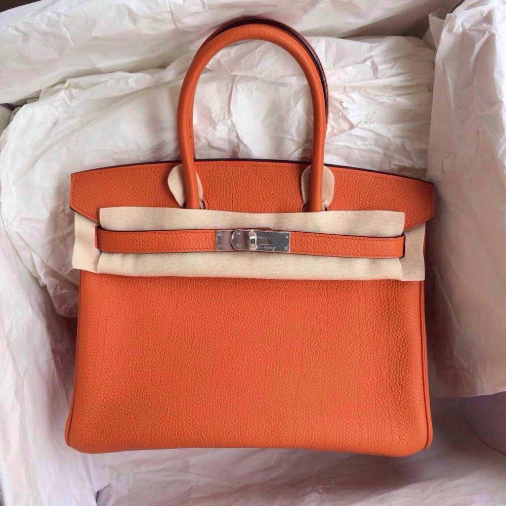 Pretty Hermes 9i Rose Magnolia Epsom Calf Birkin Bag25CM Silver