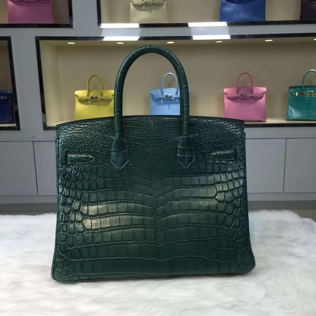 Wholesale Hermes Birkin Bag30cm 1T Cactus Green Crocodile Leather Women ...