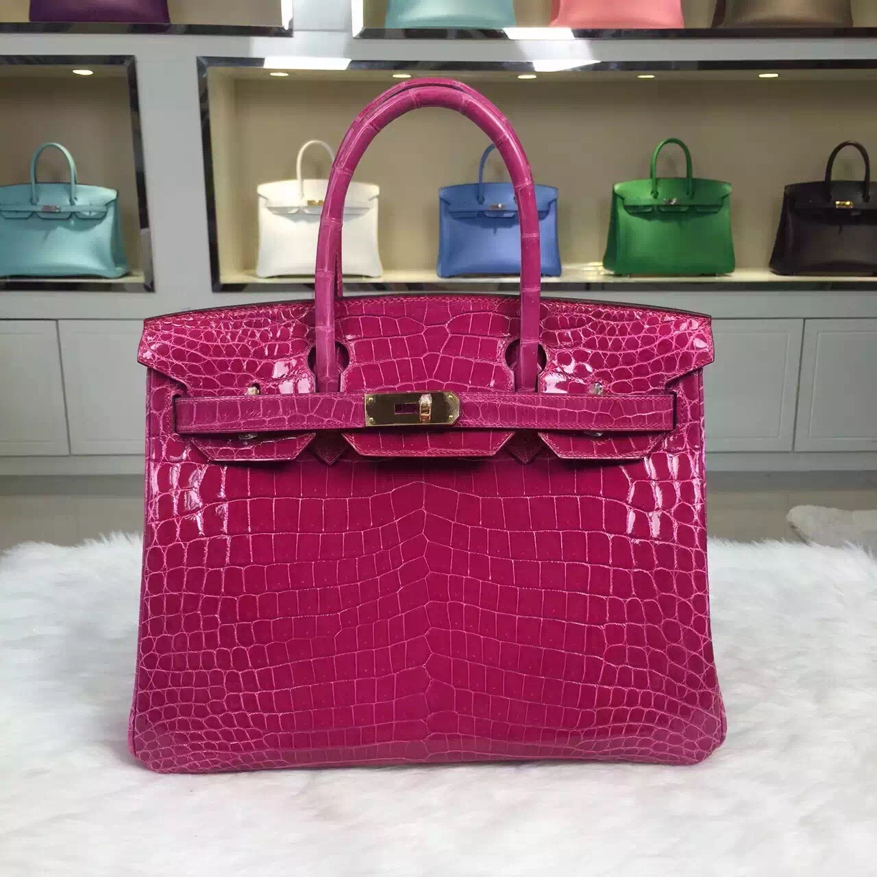 Wholesale Hermes Nicotious Crocodile Skin Birkin Bag 30CM in 5J Hot ...