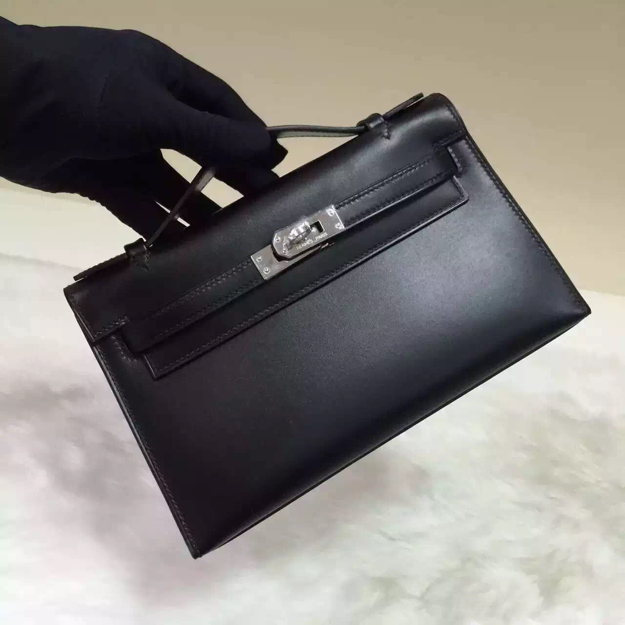 Sale Hermes Black Box Calfskin Leather Mini Kelly Bag 22CM – HEMA ...