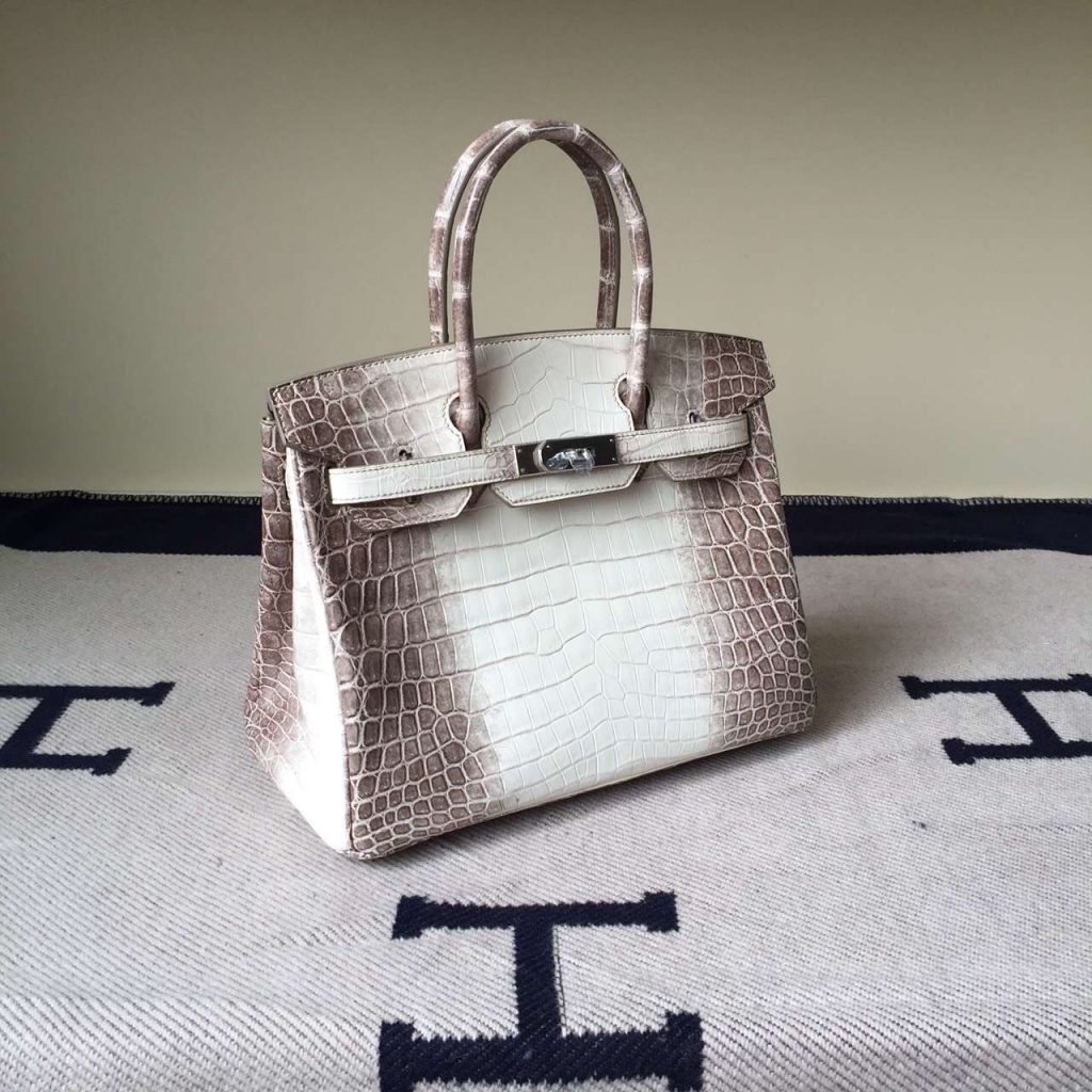 Sale Hermes Crocodile Leather Birkin Bag 30cm in Himalaya White H