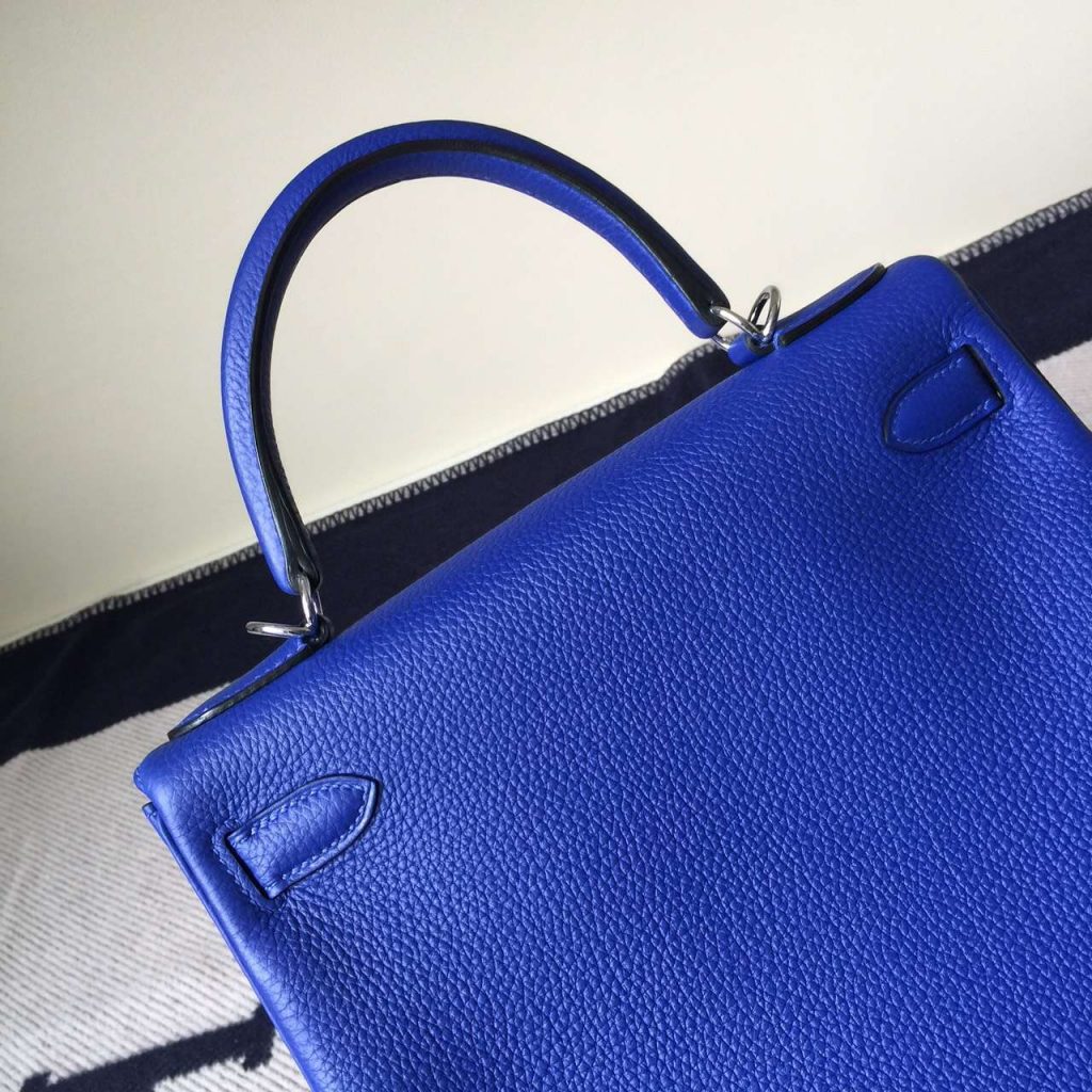 Wholesale Hermes 7T Blue Electric Togo Leather Retourne Kelly28cm - H ...