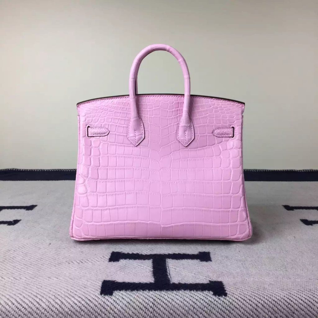 New Pretty Hermes Light Pink Crocodile Matt Leather Birkin Bag 25cm - H ...