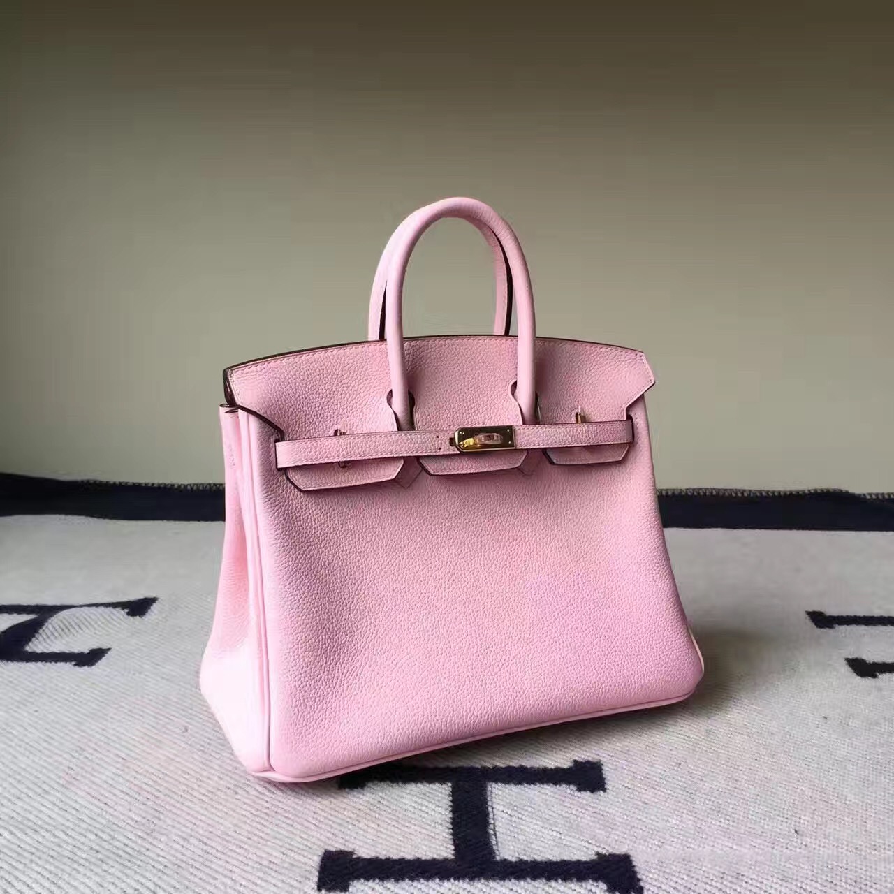 Sale Hermes 3Q Rose Sakura Togo Calfskin Leather Birkin Bag 25cm - H ...