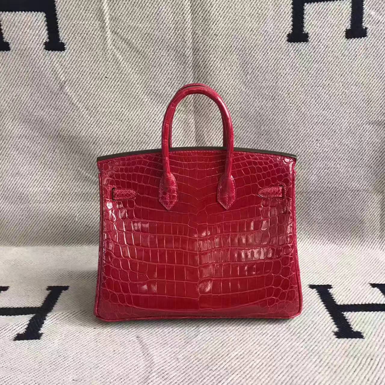 Wholesale Hermes Red Crocodile Shiny Leather Birkin Bag 25cm – HEMA ...