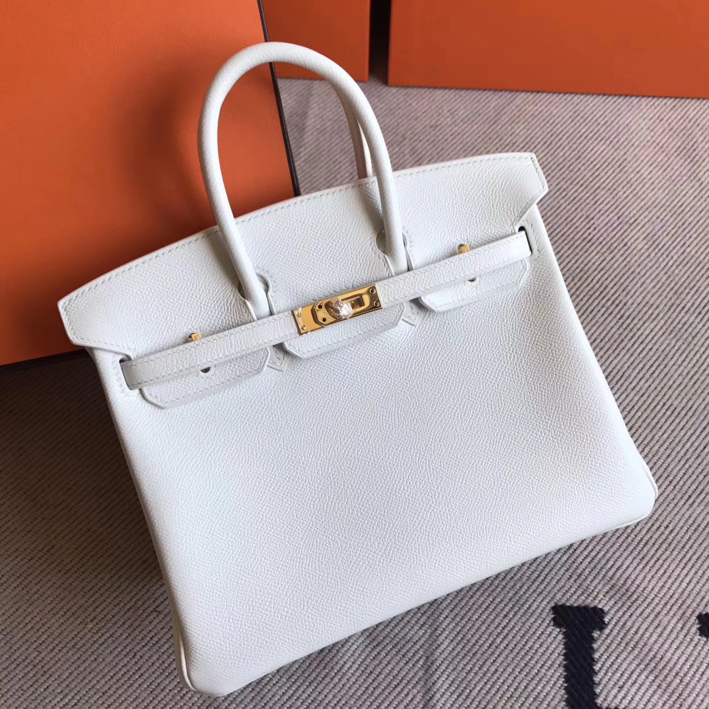 High Quality Hermes 01 Pure White Epsom Leather Birkin25cm Bag – HEMA ...