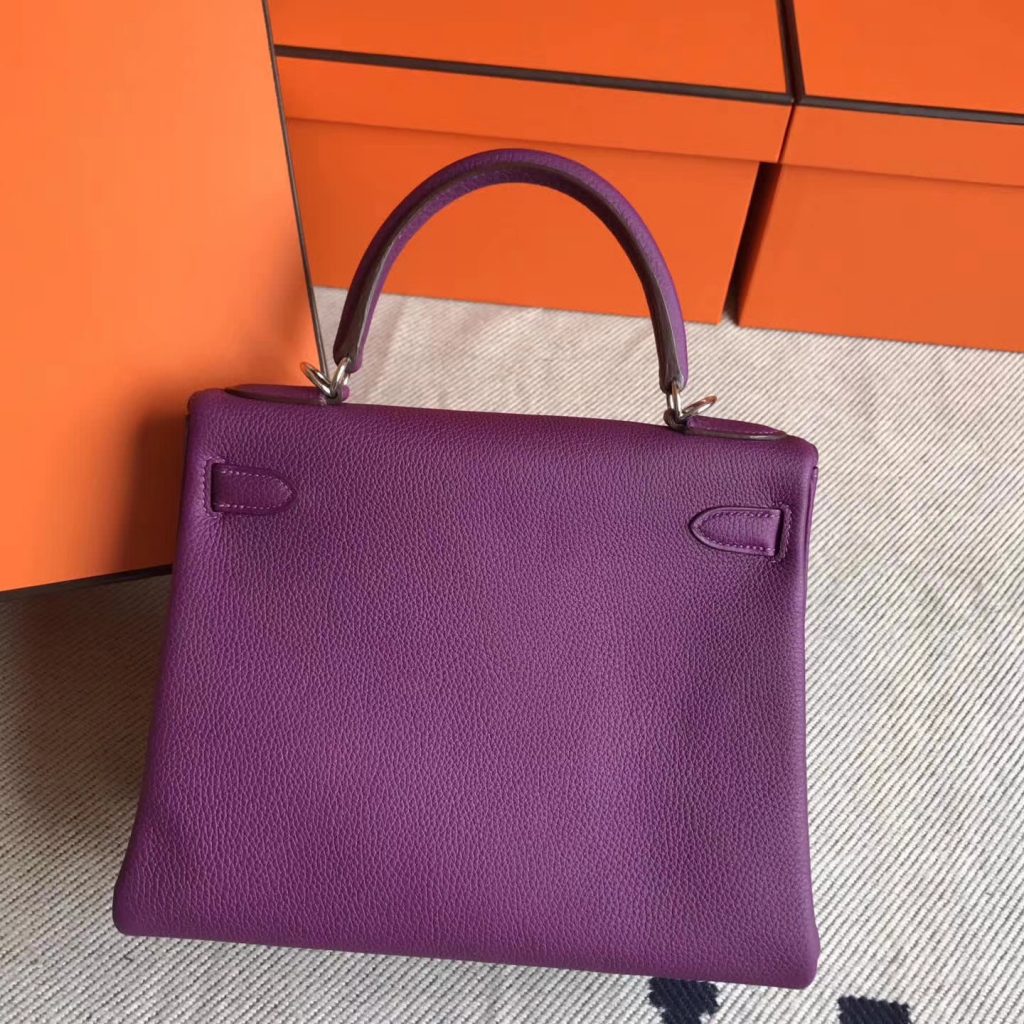 New Arrival Hermes P9 Amenone Purple Togo Leather Kelly28cm Handbag ...