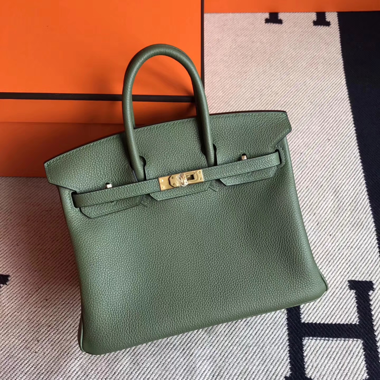 Elegant Hermes Bag V6 Canopee Green Togo Leather Birkin25cm Gold ...
