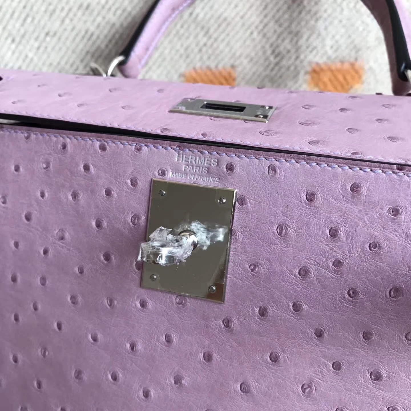 Wholesale Hermes Lavender Purple Ostrich Leather Kelly Bag28cm – HEMA ...
