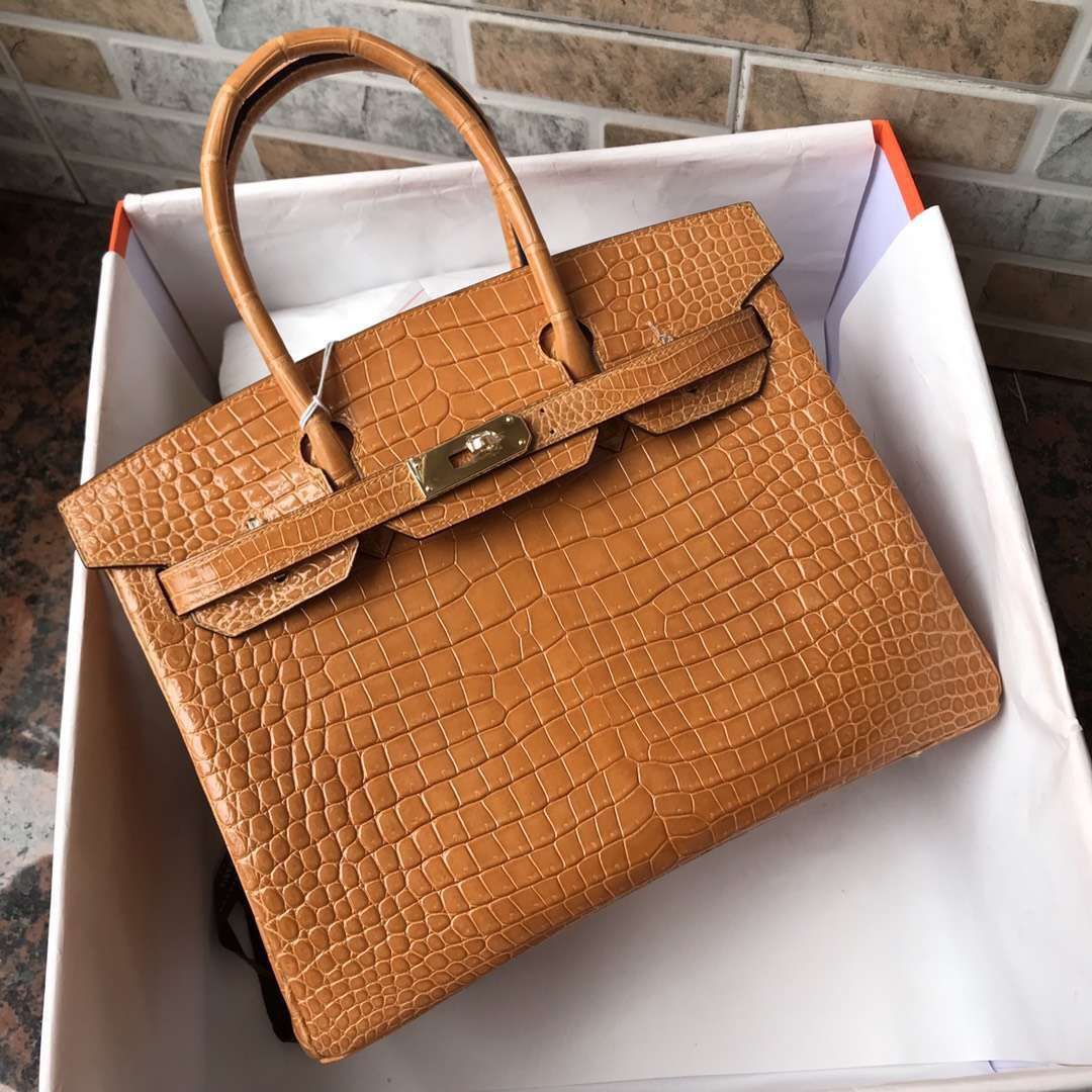 Hermès Miel Shiny Porosus Crocodile Birkin 30cm Gold Hardware, Hermès  Handbags Online, Jewellery