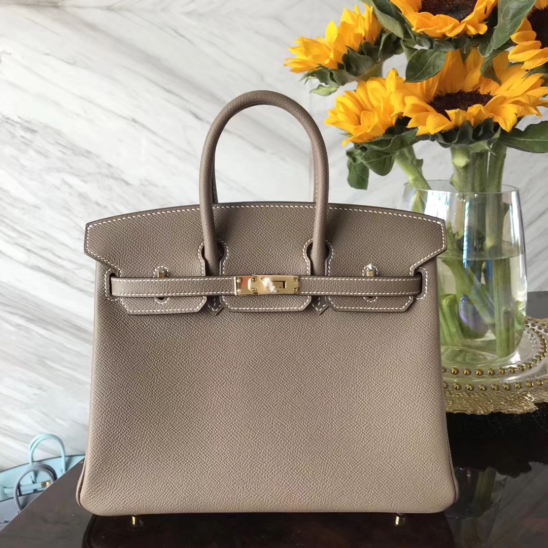  Hermes  Classic Bags  C18 Etoupe Grey  Epsom Calf Leather 