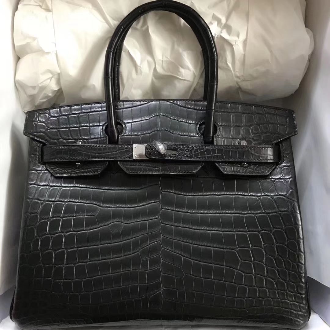 Wholesale Hermes Birkin Bag30cm Crocodile Matt Leather 9R Lemon