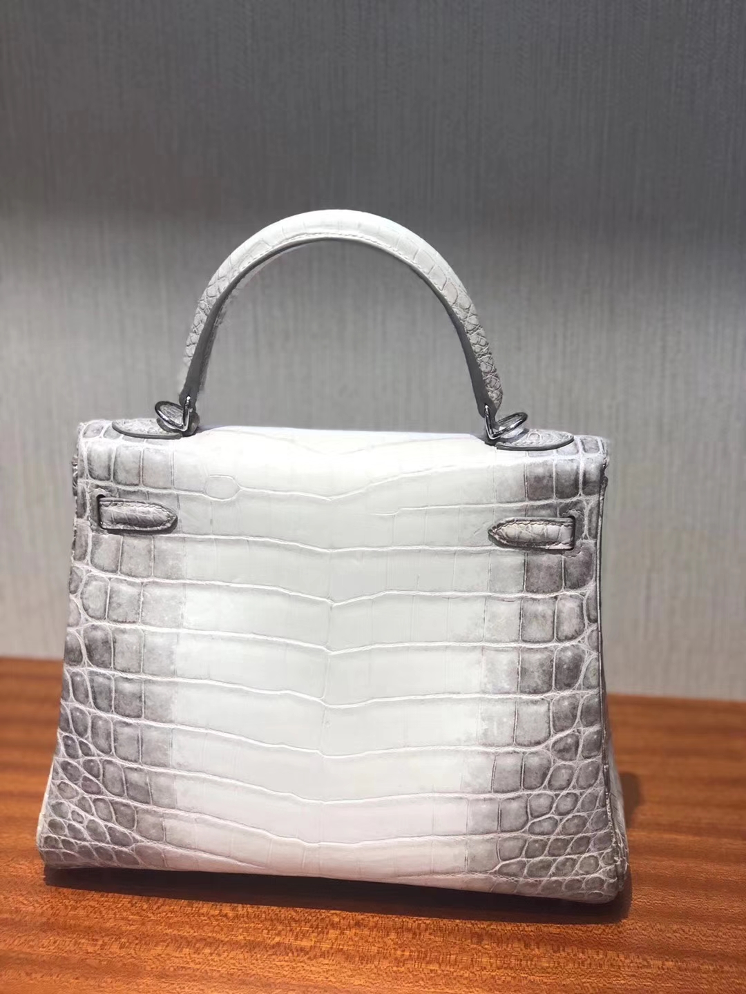 Elegant Hermes Himalaya Crocodile Leather Kelly Bag25CM Silver Hardware