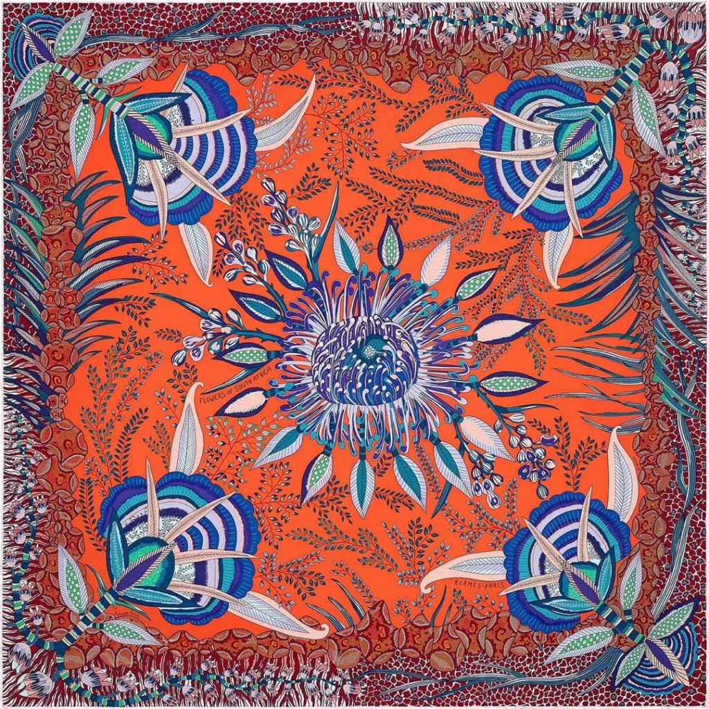 Hot Sale Hermes Orange Classic Printed 100Mulberry Silk Square Scarf