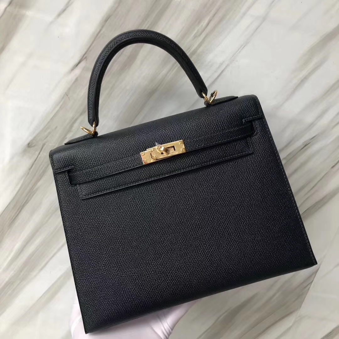 Hermès Kelly 28 Togo and Epsom Leather Handbag